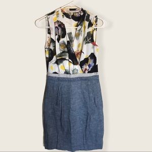 RACHEL Rachel Roy | Floral Chambray Dress